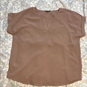 Staccato Brown Boxy Short Sleeve Blouse